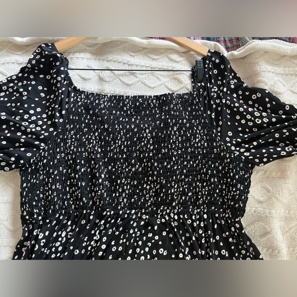 White Birch Black with Small white Dot Pattern Stretch midi length Size 3X - Picture 3 of 16